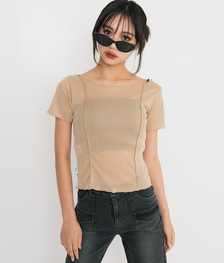 【ティーンズライン】2WAY シアー トップス （M､Lサイズ展開） 913-7548