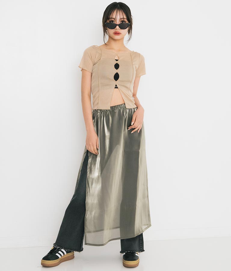 【ティーンズライン】2WAY シアー トップス （M､Lサイズ展開） 913-7548