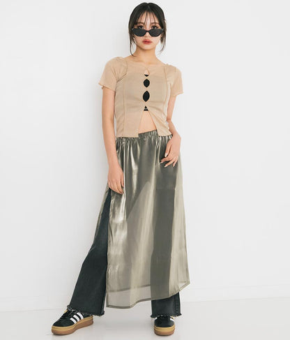 【ティーンズライン】2WAY シアー トップス （M､Lサイズ展開） 913-7548