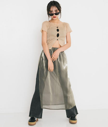 【ティーンズライン】2WAY シアー トップス （M､Lサイズ展開） 913-7548