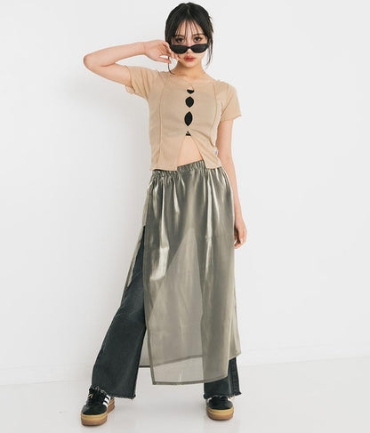 【ティーンズライン】2WAY シアー トップス （M､Lサイズ展開） 913-7548