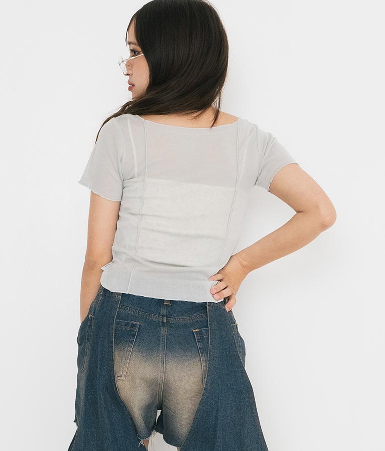 【ティーンズライン】2WAY シアー トップス （M､Lサイズ展開） 913-7548