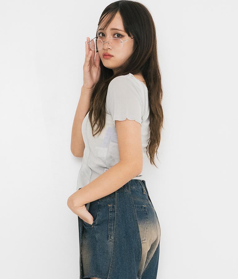 【ティーンズライン】2WAY シアー トップス （M､Lサイズ展開） 913-7548