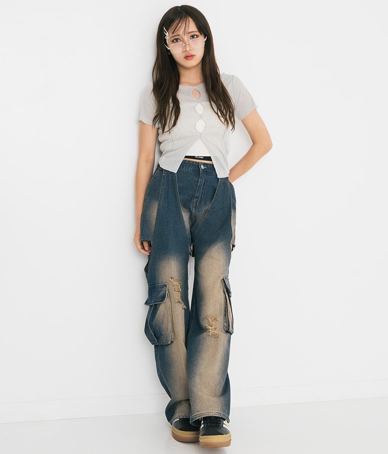 【ティーンズライン】2WAY シアー トップス （M､Lサイズ展開） 913-7548