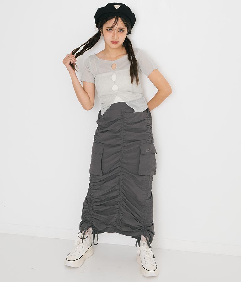 【ティーンズライン】2WAY シアー トップス （M､Lサイズ展開） 913-7548