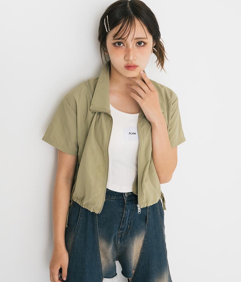 【ティーンズライン】肩 ジップ 付 ナイロン ブルゾン （M､Lサイズ展開） 【セットアップ着用可】 915-7538