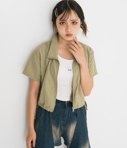 【ティーンズライン】肩 ジップ 付 ナイロン ブルゾン （M､Lサイズ展開） 【セットアップ着用可】 915-7538