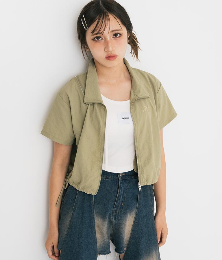 【ティーンズライン】肩 ジップ 付 ナイロン ブルゾン （M､Lサイズ展開） 【セットアップ着用可】 915-7538