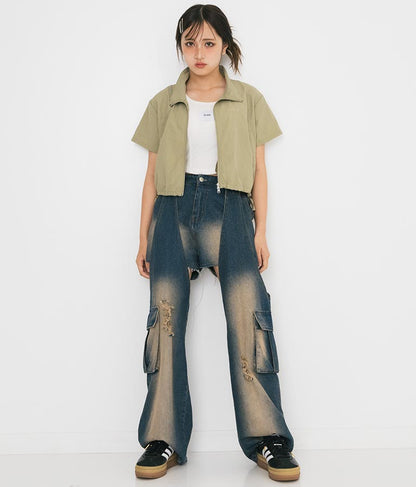 【ティーンズライン】肩 ジップ 付 ナイロン ブルゾン （M､Lサイズ展開） 【セットアップ着用可】 915-7538