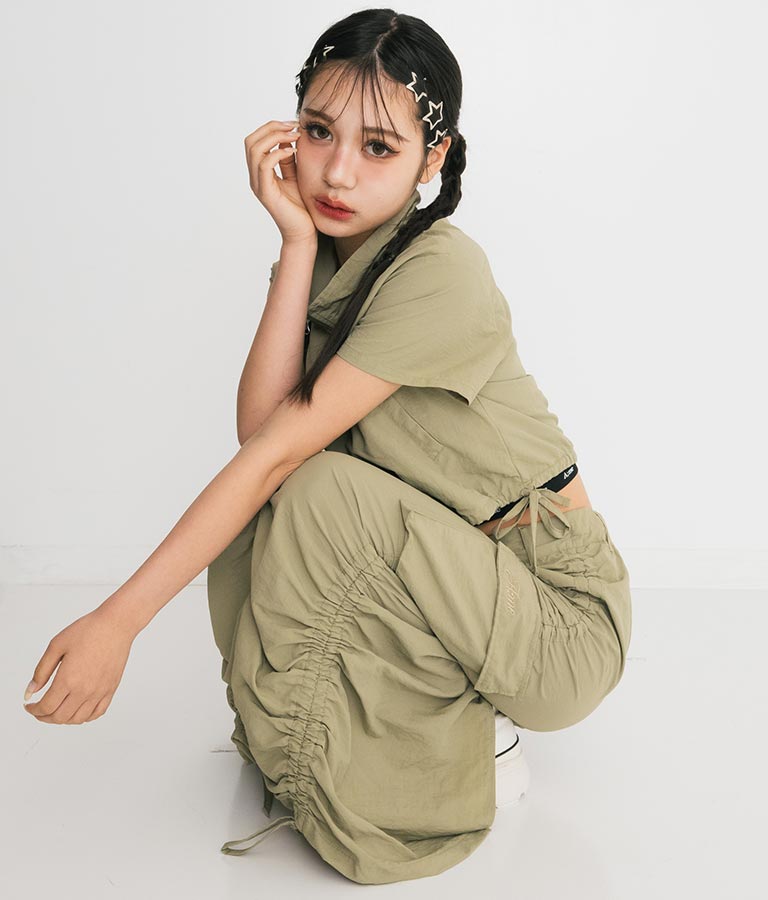 【ティーンズライン】肩 ジップ 付 ナイロン ブルゾン （M､Lサイズ展開） 【セットアップ着用可】 915-7538