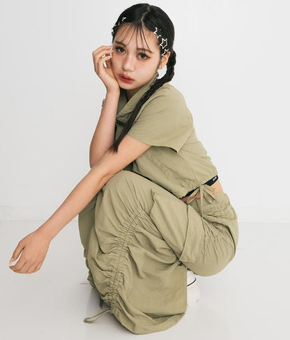 【ティーンズライン】肩 ジップ 付 ナイロン ブルゾン （M､Lサイズ展開） 【セットアップ着用可】 915-7538