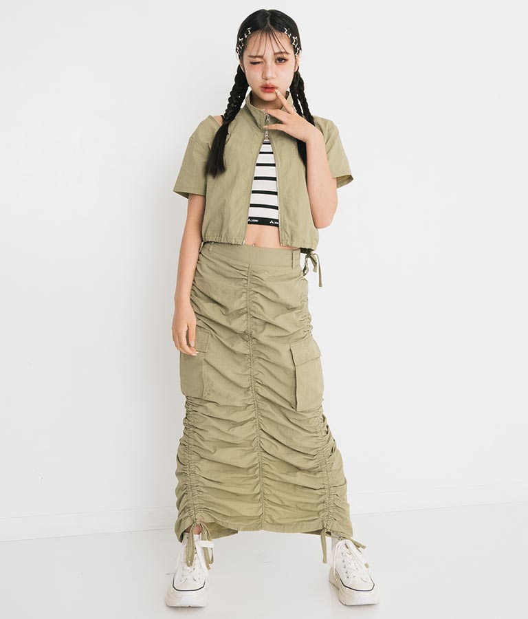 【ティーンズライン】肩 ジップ 付 ナイロン ブルゾン （M､Lサイズ展開） 【セットアップ着用可】 915-7538