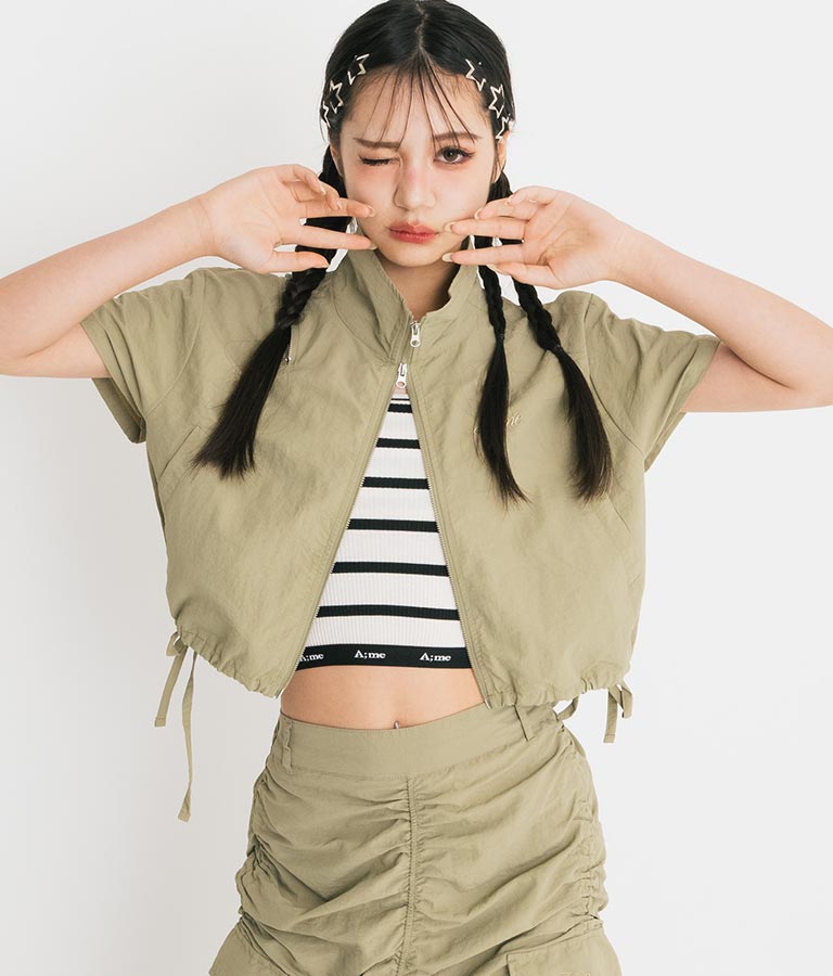 【ティーンズライン】肩 ジップ 付 ナイロン ブルゾン （M､Lサイズ展開） 【セットアップ着用可】 915-7538