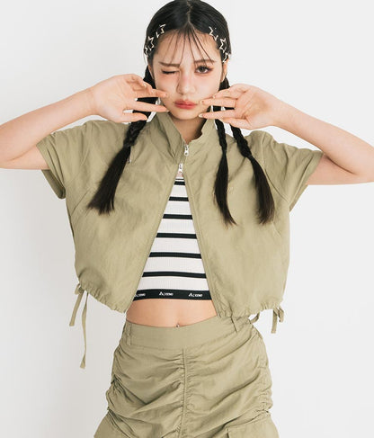 【ティーンズライン】肩 ジップ 付 ナイロン ブルゾン （M､Lサイズ展開） 【セットアップ着用可】 915-7538