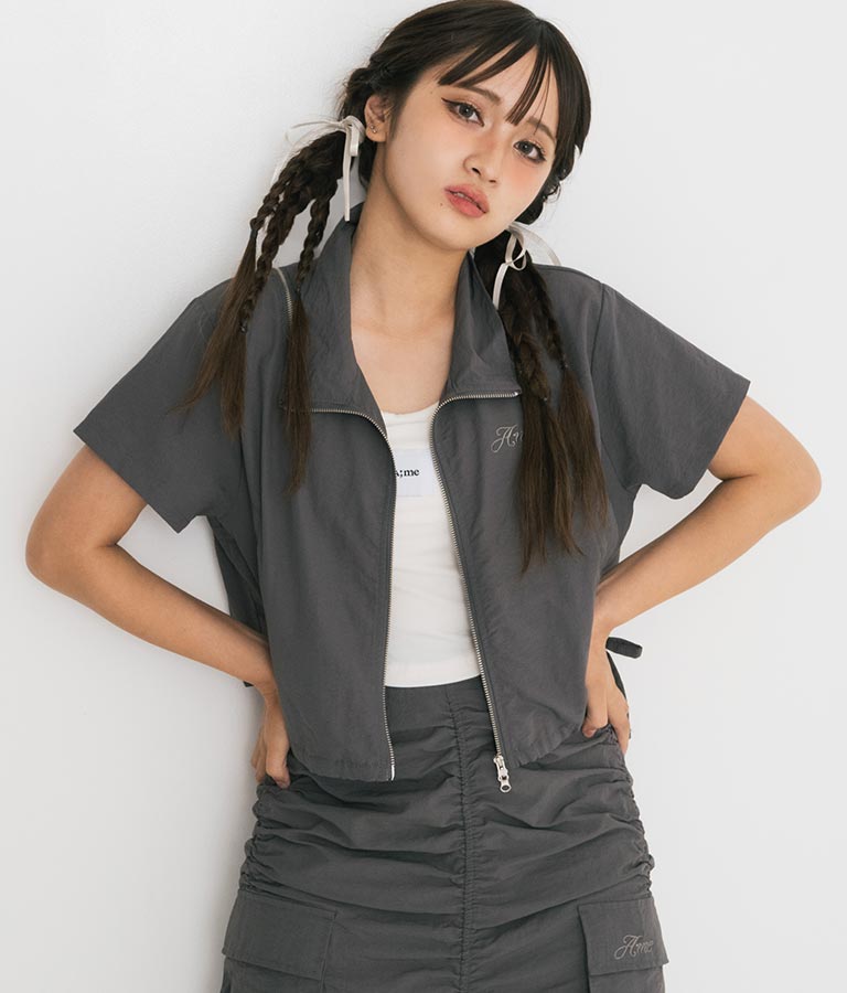 【ティーンズライン】肩 ジップ 付 ナイロン ブルゾン （M､Lサイズ展開） 【セットアップ着用可】 915-7538