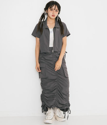 【ティーンズライン】肩 ジップ 付 ナイロン ブルゾン （M､Lサイズ展開） 【セットアップ着用可】 915-7538