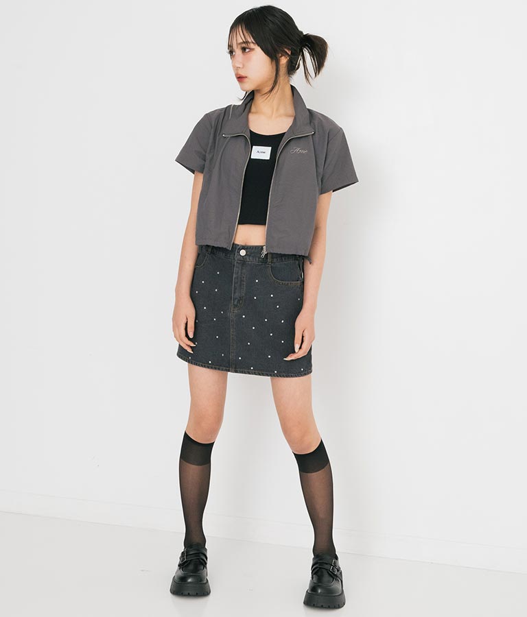 【ティーンズライン】肩 ジップ 付 ナイロン ブルゾン （M､Lサイズ展開） 【セットアップ着用可】 915-7538