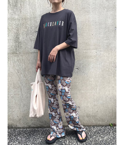 カラフル刺繍 ハートポイント コットン ビッグ Tシャツ 853-5862