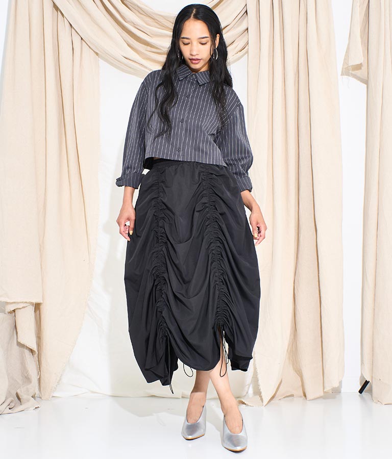 タフタ ドローストリング スカート 361-9492