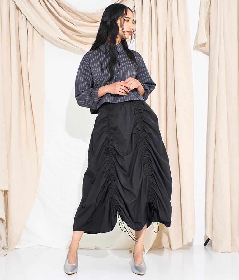 タフタ ドローストリング スカート 361-9492