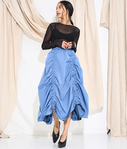 タフタ ドローストリング スカート 361-9492