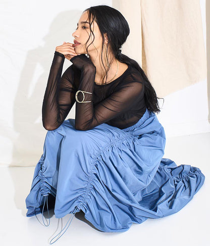 タフタ ドローストリング スカート 361-9492