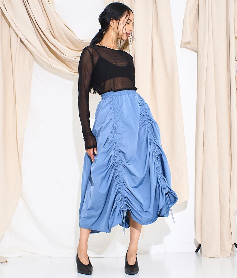 タフタ ドローストリング スカート 361-9492