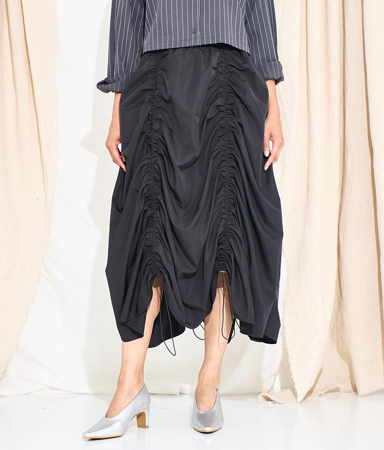 タフタ ドローストリング スカート 361-9492