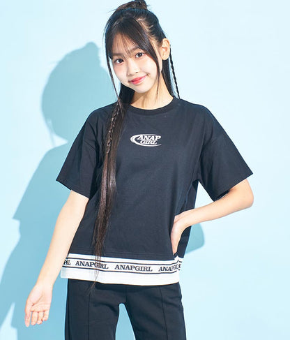 フェイクレイヤード トップス Tシャツ 913-7369