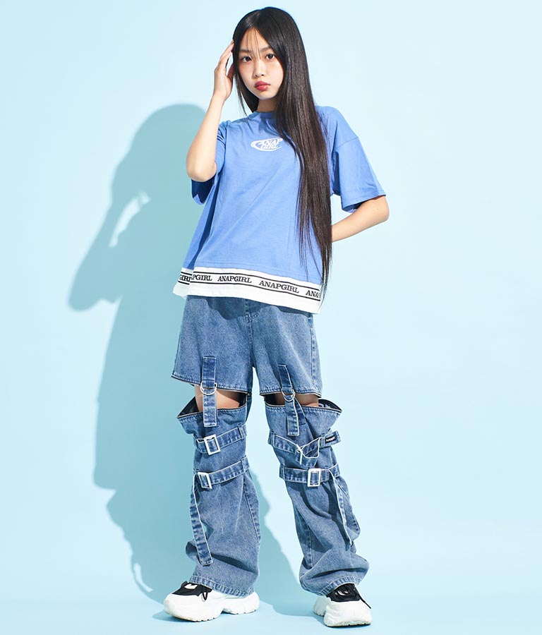 フェイクレイヤード トップス Tシャツ 913-7369