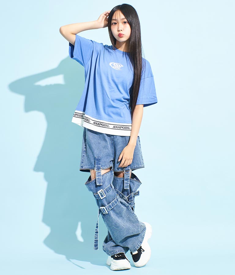 フェイクレイヤード トップス Tシャツ 913-7369