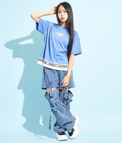 フェイクレイヤード トップス Tシャツ 913-7369