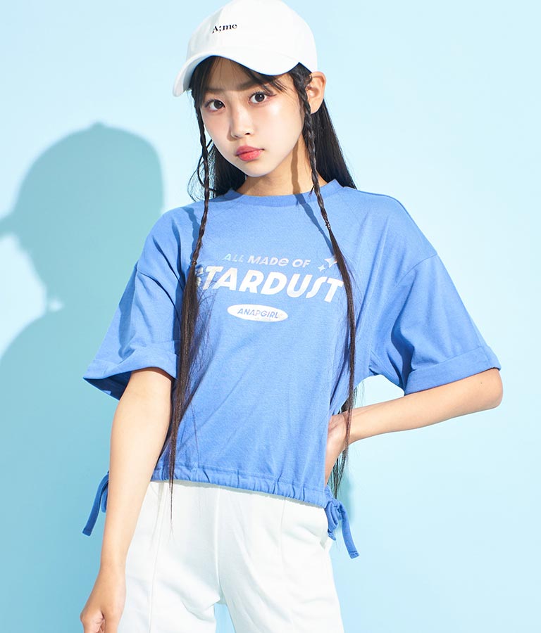 サイド リボン ホログラム プリント Tシャツ 913-7371