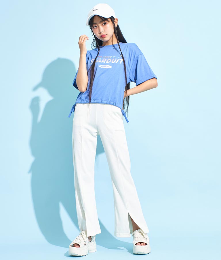 サイド リボン ホログラム プリント Tシャツ 913-7371