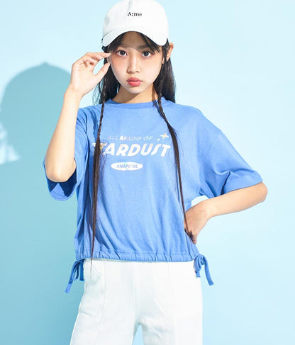 サイド リボン ホログラム プリント Tシャツ 913-7371