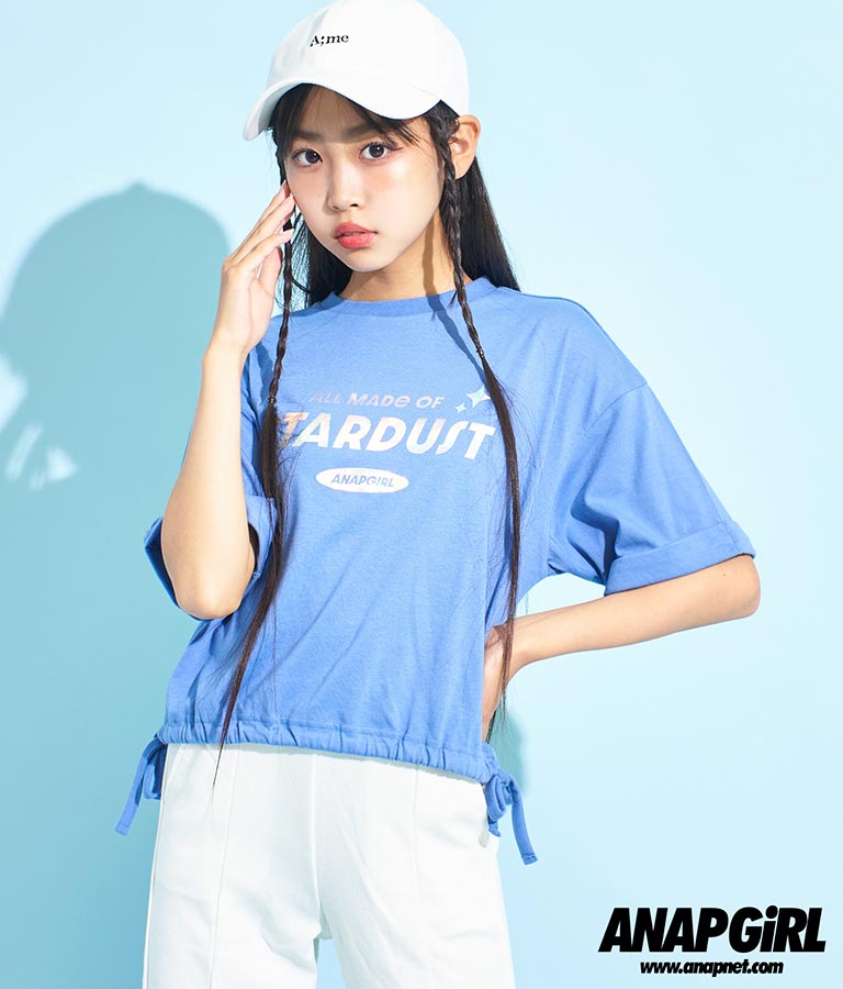 サイド リボン ホログラム プリント Tシャツ 913-7371