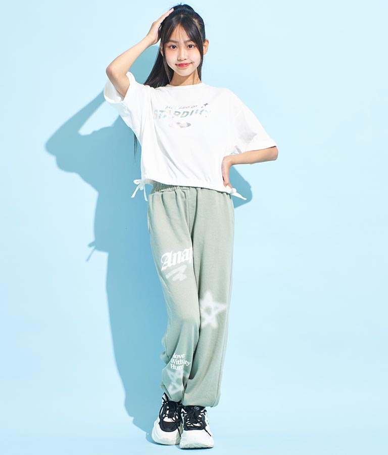 サイド リボン ホログラム プリント Tシャツ 913-7371