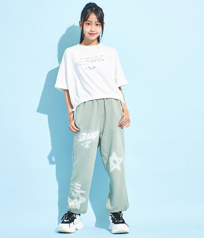 サイド リボン ホログラム プリント Tシャツ 913-7371