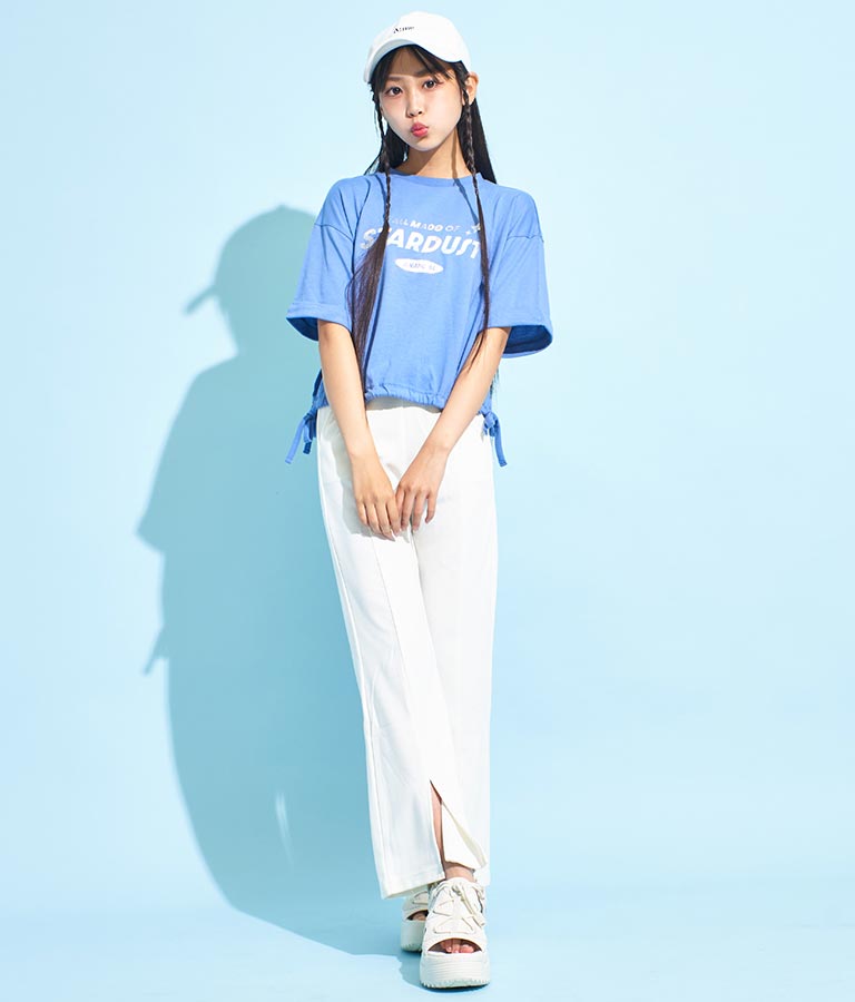 サイド リボン ホログラム プリント Tシャツ 913-7371