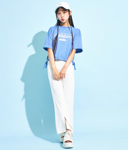 サイド リボン ホログラム プリント Tシャツ 913-7371