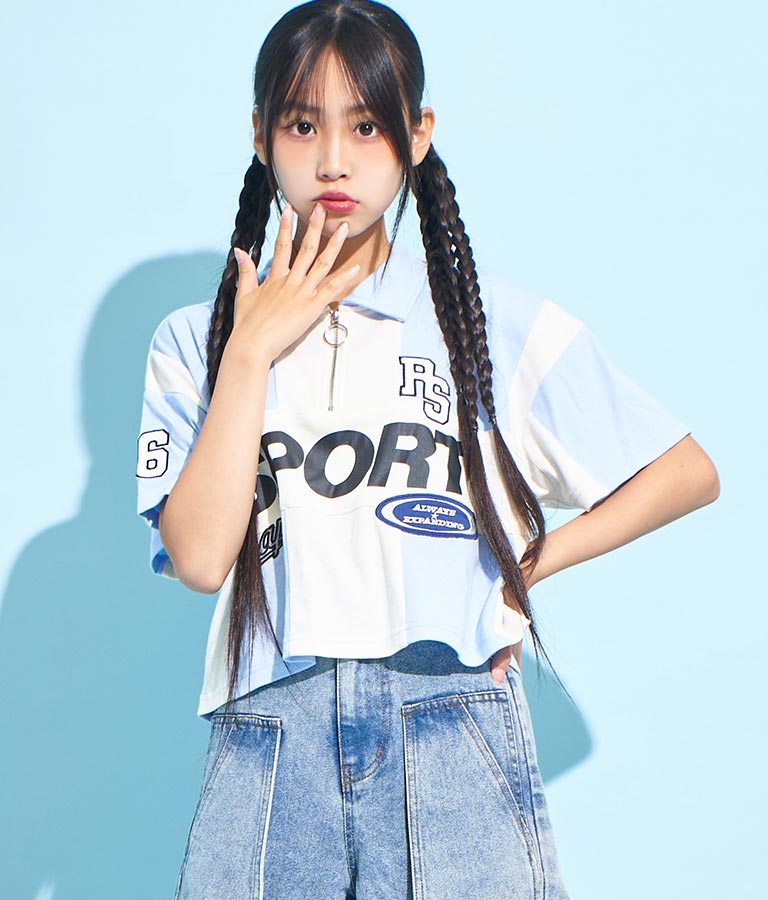 ANAP R+S【 リラスポ 】ハーフジップ ユニフォーム トップス ( ユニセックス アイテム、吸水速乾加工) 913-7485