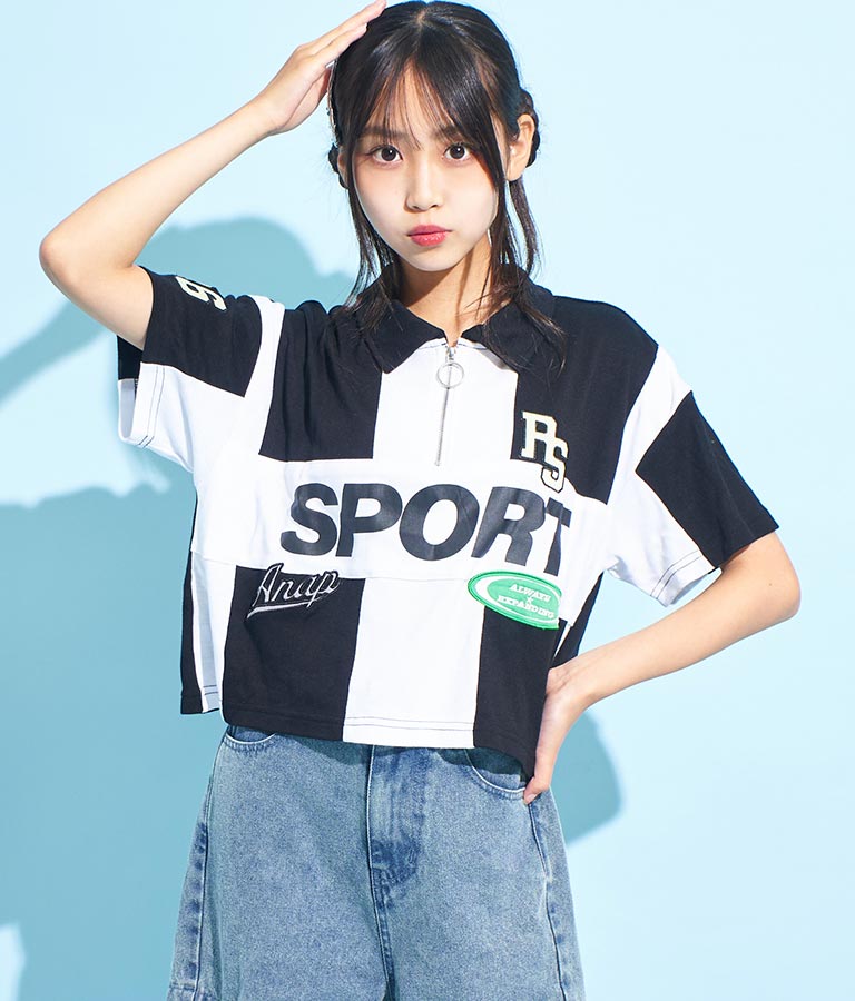 ANAP R+S【 リラスポ 】ハーフジップ ユニフォーム トップス ( ユニセックス アイテム、吸水速乾加工) 913-7485