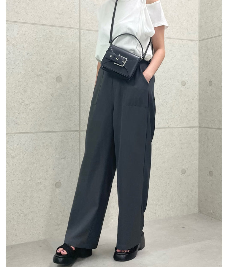 ウエスト ゴム スラックス パンツ 【セットアップ着用可】 152-5572