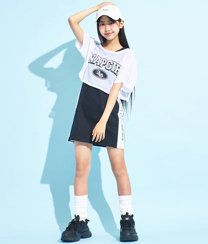 シアー Tシャツ × サイド ライン タンク ワンピース SET 918-7478