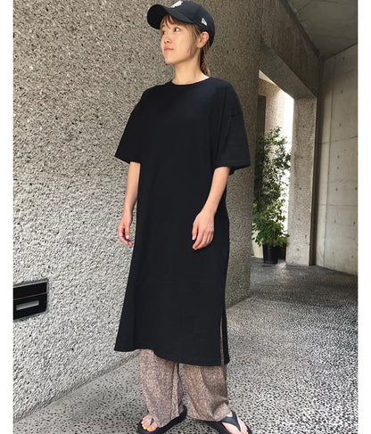 無地 スラブ マキシ ロング ワンピース 857-5819