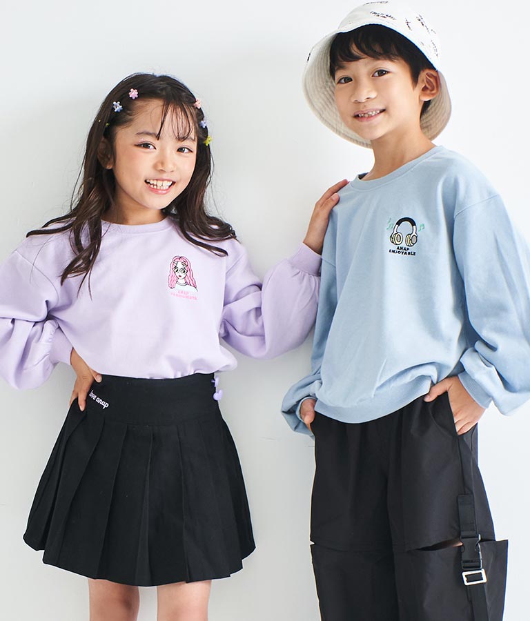 ワンポイント 刺繍 ミニ裏毛 トレーナー 423-2892