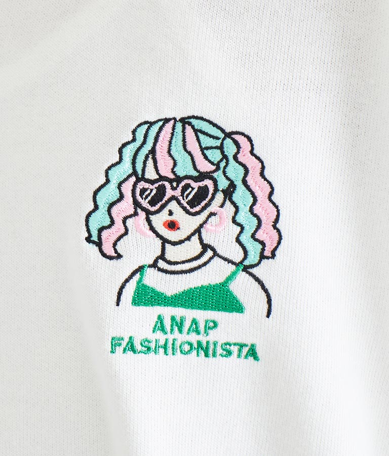 ワンポイント 刺繍 ミニ裏毛 トレーナー 423-2892