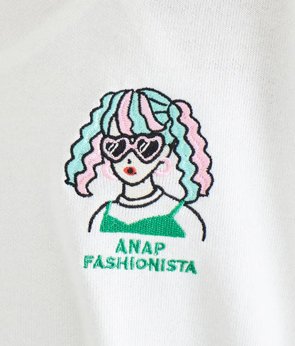 ワンポイント 刺繍 ミニ裏毛 トレーナー 423-2892