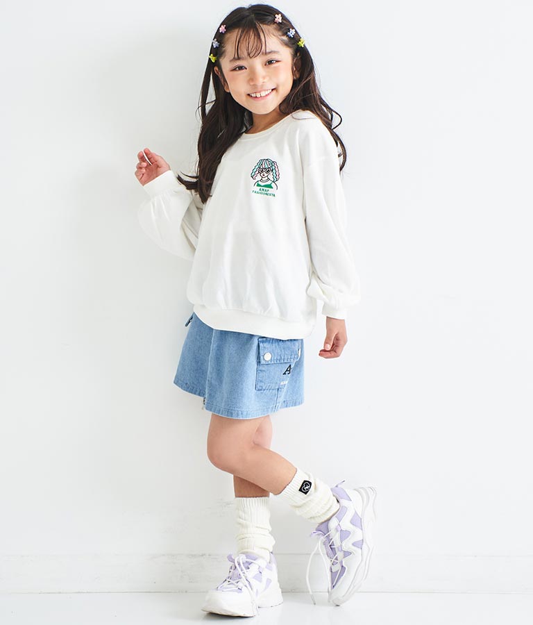 ワンポイント 刺繍 ミニ裏毛 トレーナー 423-2892