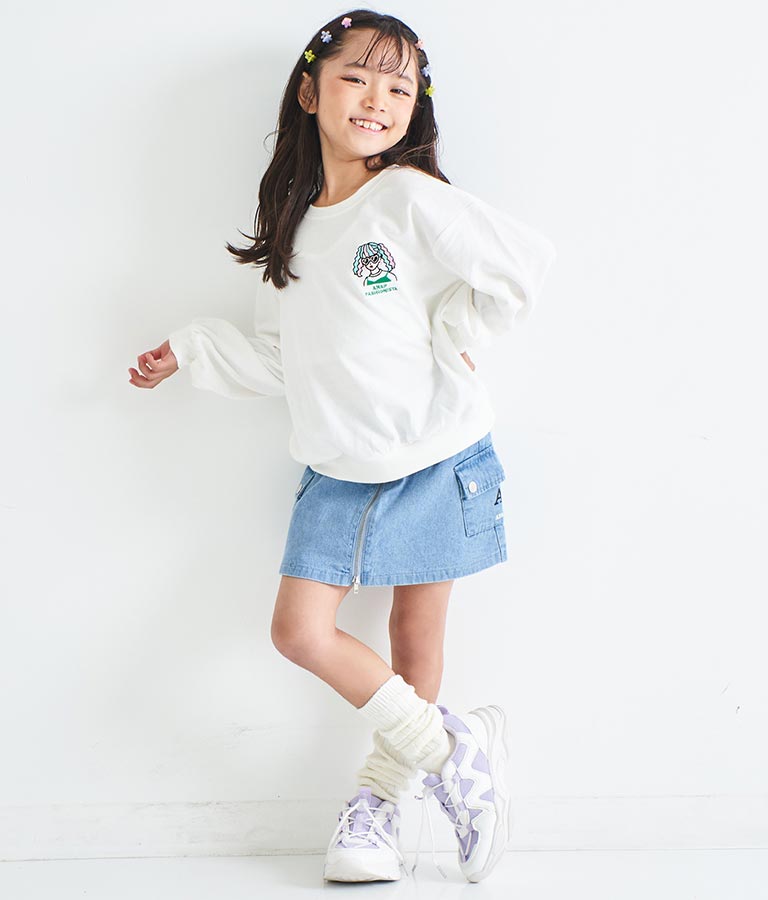 ワンポイント 刺繍 ミニ裏毛 トレーナー 423-2892